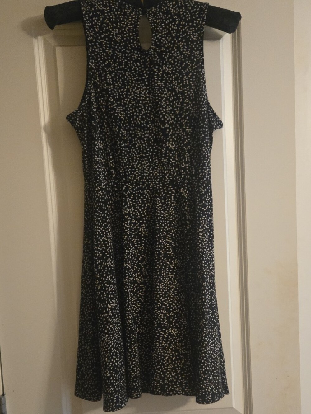Lush Black and White Midi Polka Dot Dress - Picture 3 of 4